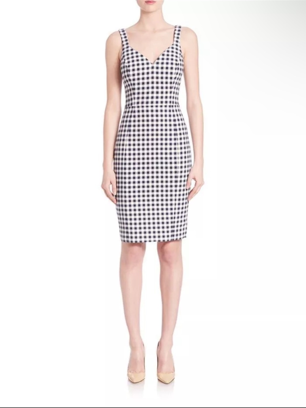 Likely Black & White Gingham Midi Sheath Dress